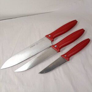 Pirge Pure‎ Line knife set 3 red made in Turkey Paring 48001 Carving Meat 48003